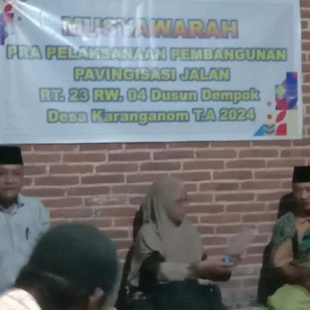 Musyawarah Pra Pelaksanaan Pembangunan Pavingisasi Jalan 